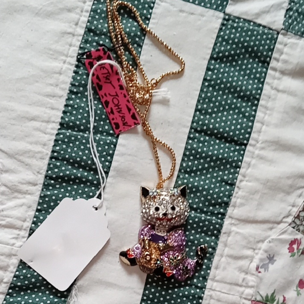 Betsy Johnson Cat Necklace